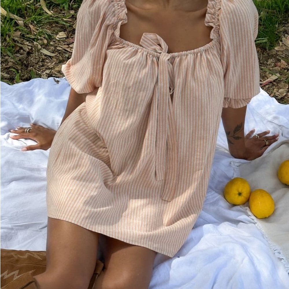 Rumored Darling Mini Dress in Bermuda Stripe 100% Cotton